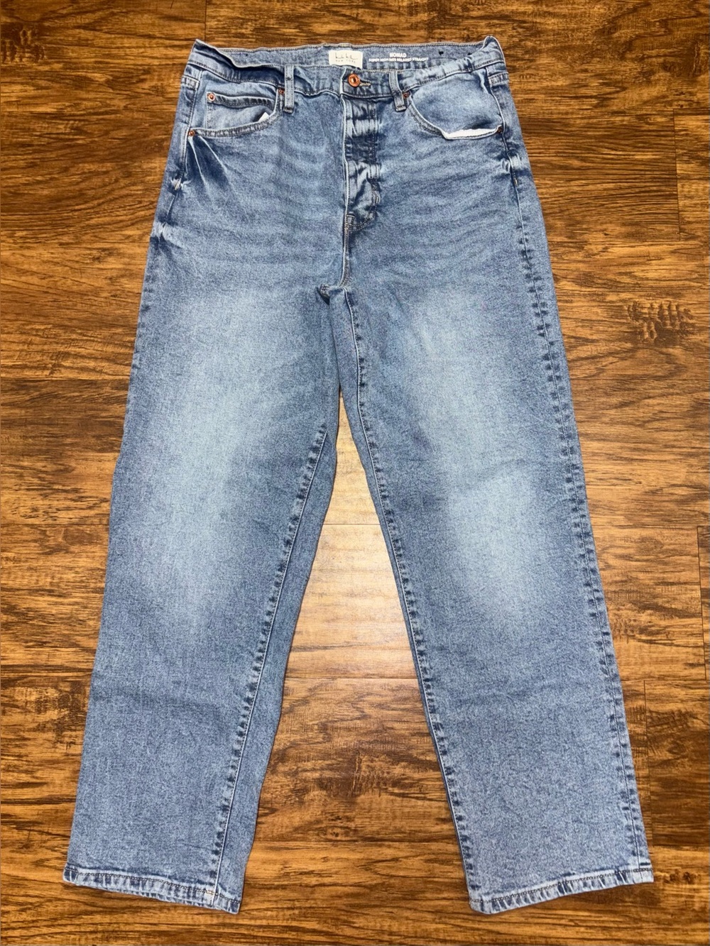 Nicole Miller Button-Fly NOMAD Super High Rise Relaxed Straight Jeans Size 14